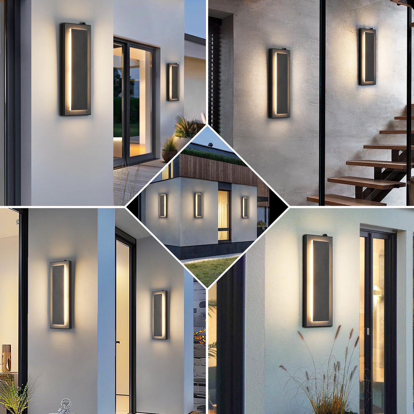 Tewei Led Outdoor Wall Sconce Dusk To Dawn Outdoor Lighting Modern Exterior Lighting Fixtures Matte Black Led Outdoor Wall Lights For House Front Porch Warm White 3000K 1 Pack