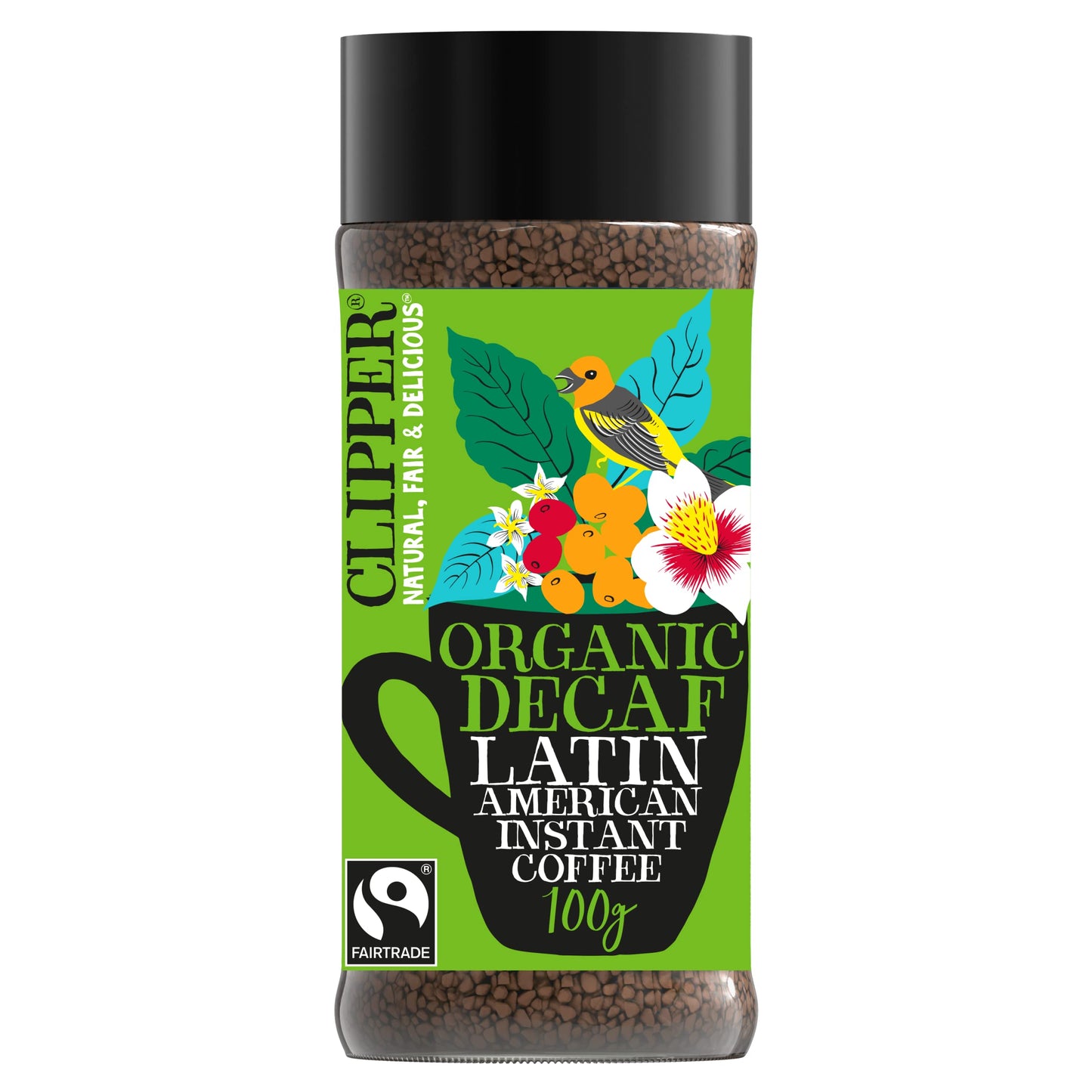 Clipper Coffee: Organic Latin American Decaf Instant Coffee - Medium Roast Coffee, Freeze Dried & Ethically Sourced - 100g (3.53