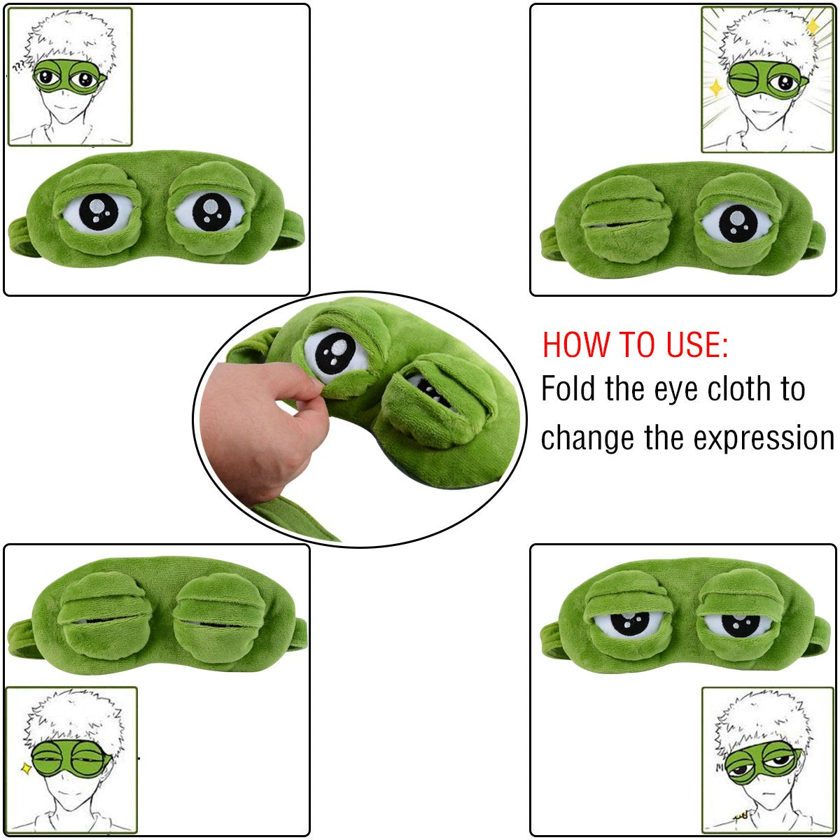 2 PCS Sleep Mask for Girls Women Men Kids Funny Cute Contoured Blackout Frog Cat Dog Animal 3D Sleep Eye Mask for Sleeping