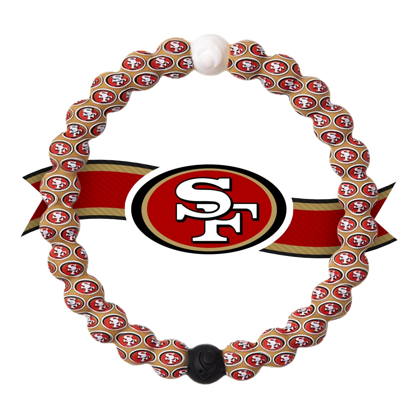 Lokai Silicone Beaded Bracelet for Men & Women, NFL Football Collection - San Francisco 49ers, Logo, Medium - Silicone Jewelry F