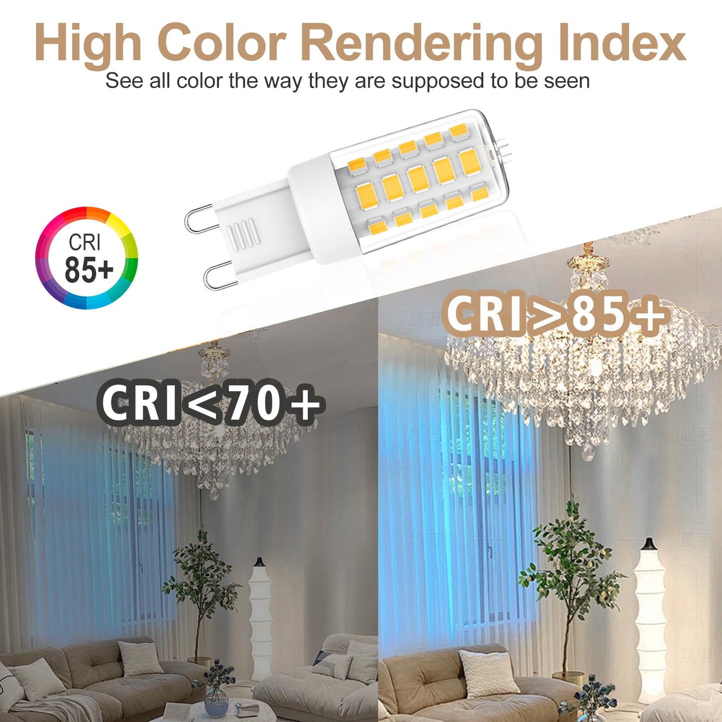 G9 Led Bulb Dimmable 4W 40 Watt T4 G9 Halogen Equivalent 4000K Neutral White G9 Led Light Bulbs 120V 400Lm G9 Light Bulbs For Chandelier Lighting 10 Pack