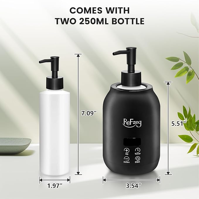 Massage Oil Warmer Bottle Professional Electric Lotion Digital Heater for SPA, Portable Oil Warmer Heated Cream for Beauty Salon Home, with ℃/℉ Switchable Display, Two Oil Dispenser Bottle