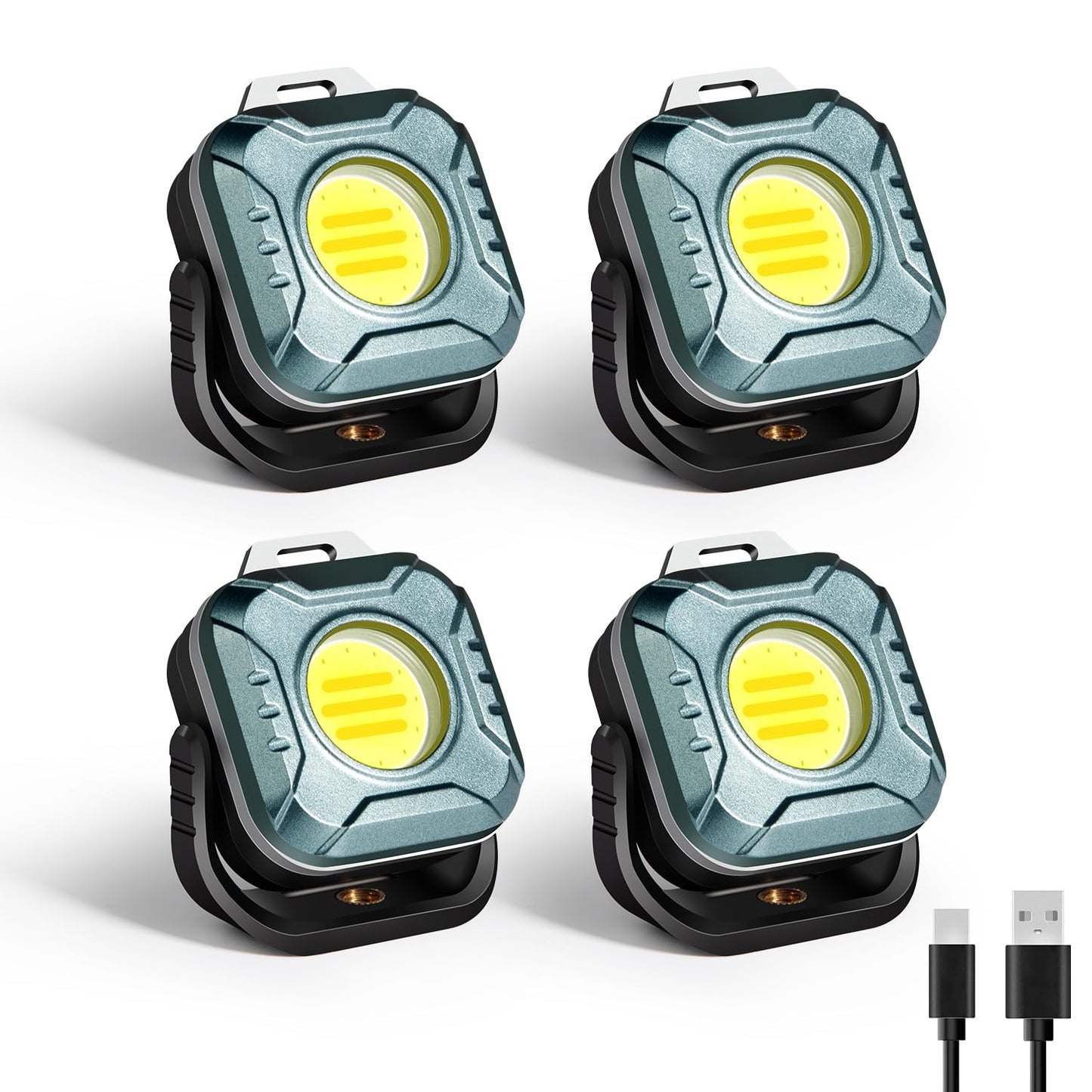 Gabujau Rechargeable Work Light Mini, 500 Lumens 1200 mAh Magnetic Led Portable Lamp, 2.9 Oz Supersmall for Emergency Nighttime