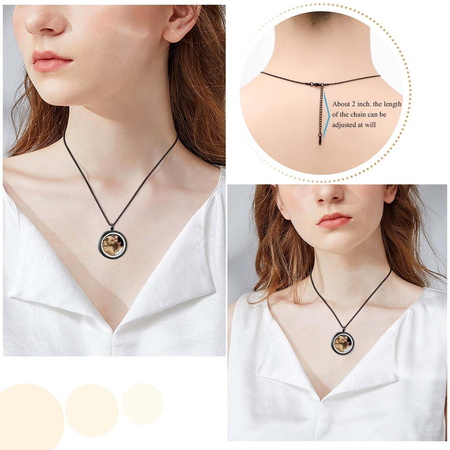 Oinsi Cremation Locket Necklace For Ashes Of Loved One Carry Photo Glass Memorial Urn Jewelry 316L Stainless Steel Keepsake Gift