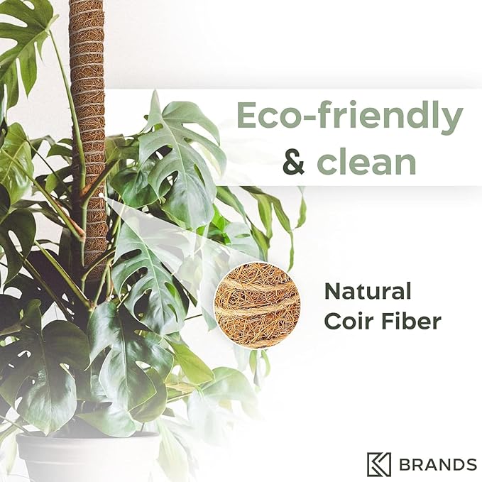 2 Pack 46'' Bendable Moss Pole Monstera Plant Support for Climbing Indoor Plants - Stakes for Potted Climbers - Tall Sticks Indoor Trellis for Houseplants - Accessories for Monstera Pot