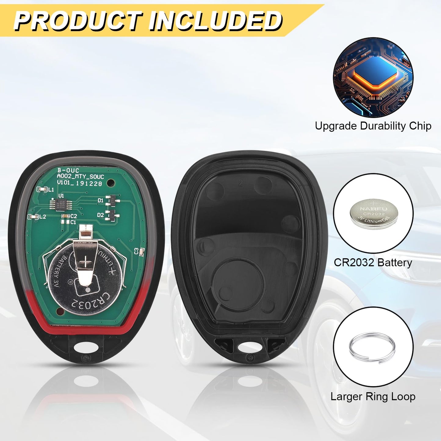 Vurkcy Key Fob Replacement For 2007-2014 Chevy Suburban Tahoe/ 09-17 Traverse/ 07-14 Gmc Yukon/ 08-17 Acadia & Buick Enclave/ 07
