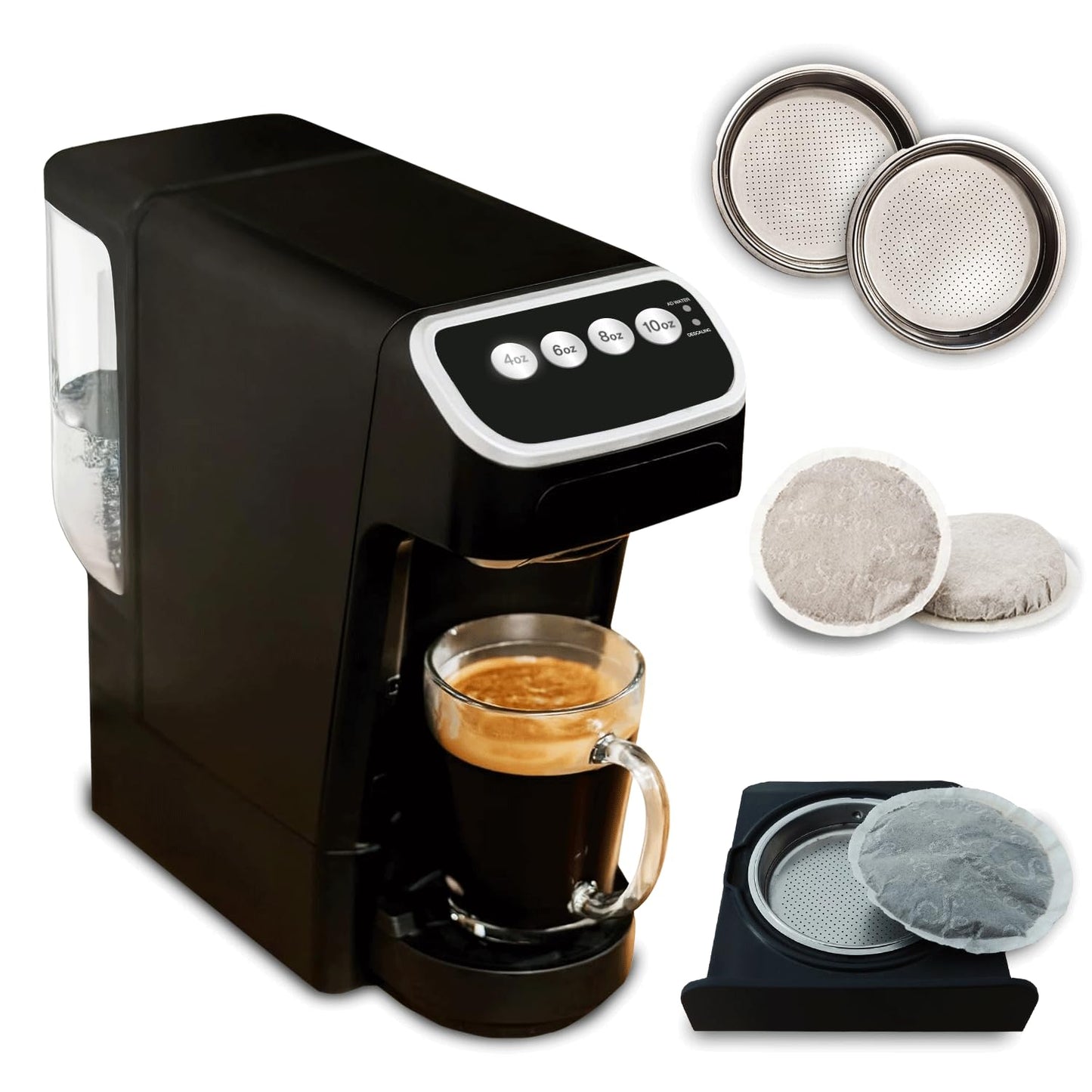 PeleCafe Coffee Machine - Compatible with Senseo Pods - Fast Brewing Single-Serve Coffee Maker with Rich Flavor Extraction Crema Layer Space-Saving Sleek Design Barista-Quality Taste