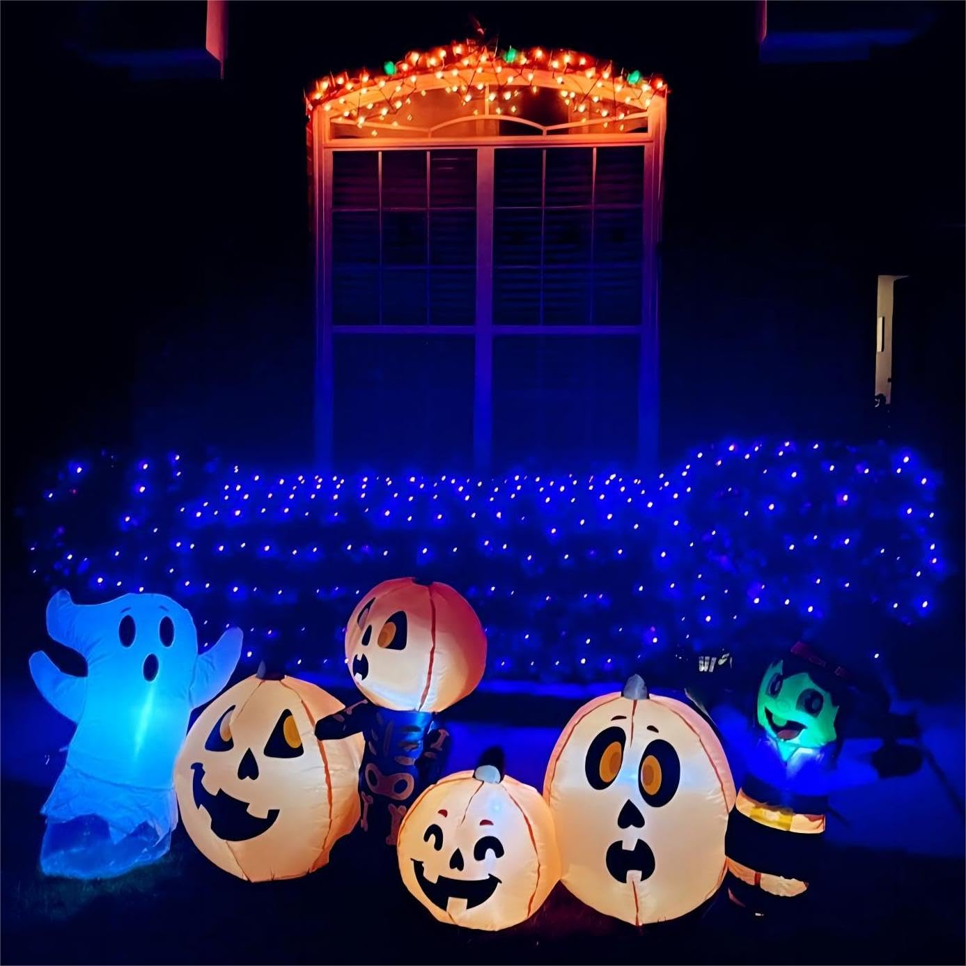 Yeguo 165Ft 500 Led Blue Christmas Lights Outdoor Waterproof Green Wire String Lights Indoor 8 Modes Twinkle Tree Lights Plug In With Memory Timer For Holiday Festival Xmas