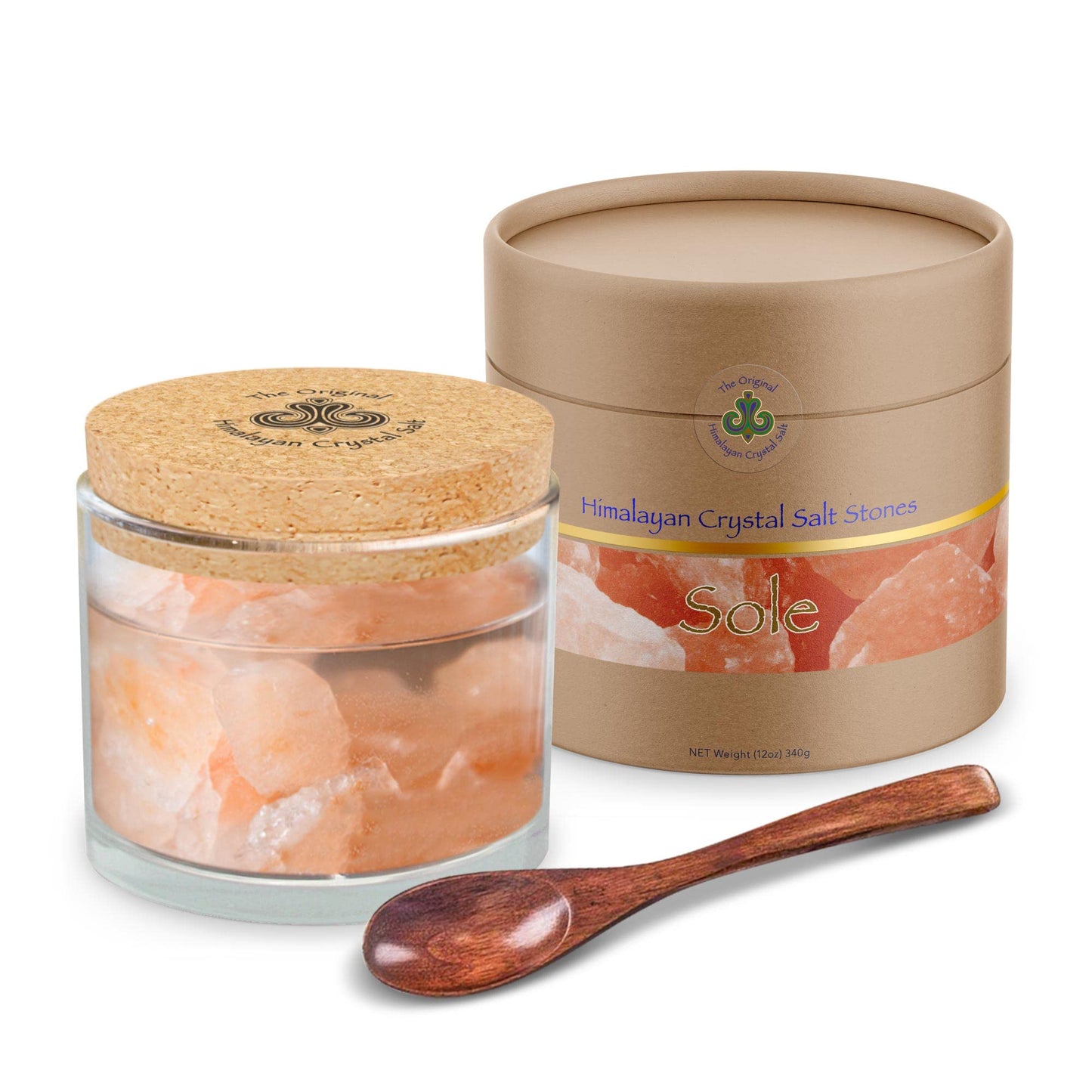 The Original Himalayan Crystal Salt Stones - Pink 12 Ounce Sole Jar