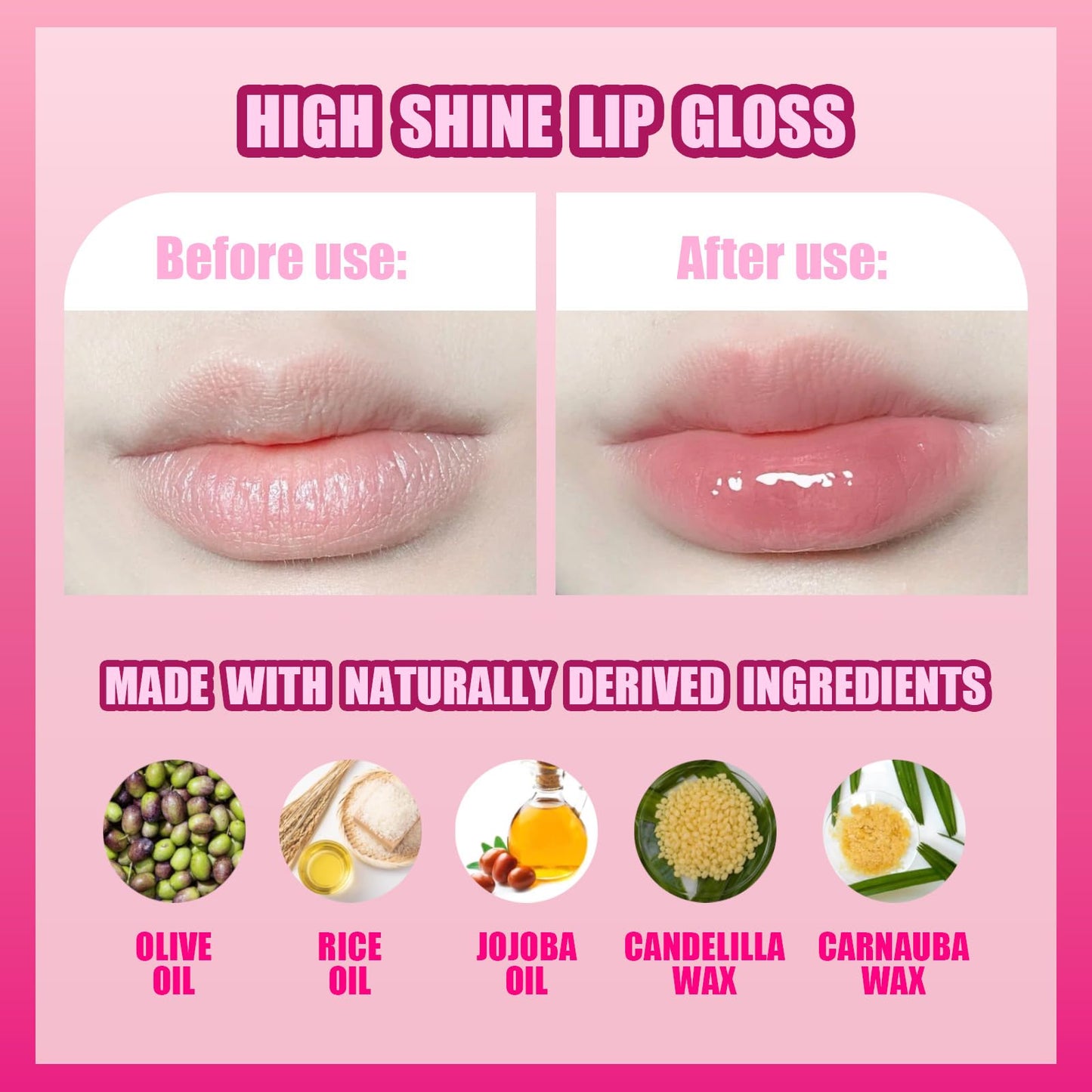Barbie Lip Gloss with Acrylic Stand for Storage and Display, Plant Based Lip Gloss, Perfect for Parties, Sleepovers, Makeovers,