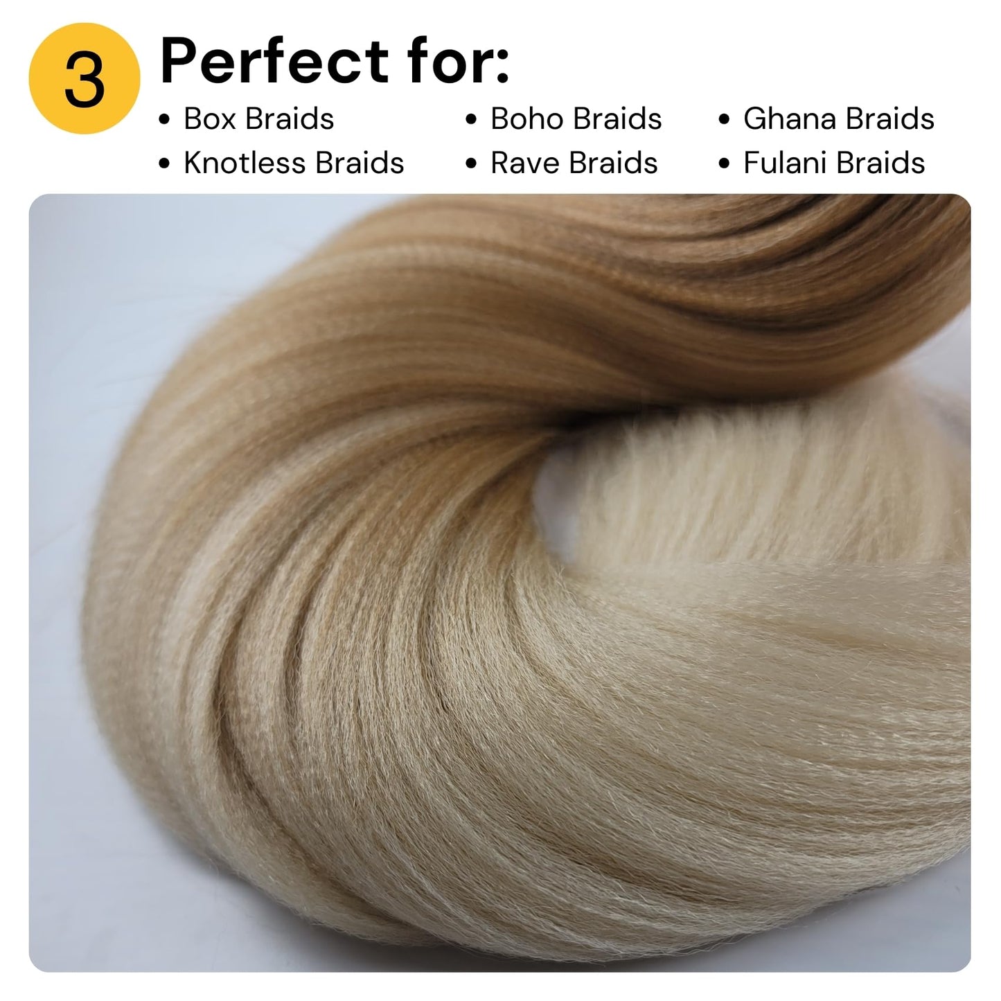 Ginger Blonde Braiding Hair Pre stretched Box Braiding Hair Extensions for Knotless Braids Mixed Feed in Braids Hair for Braidin