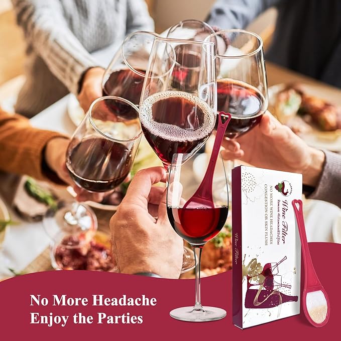 Clerona Wine Filters, the Wine Purifier, Sulfite and Histamines Remover - Naturally Eliminate Allergies & Sensitivities (Pack of 24)