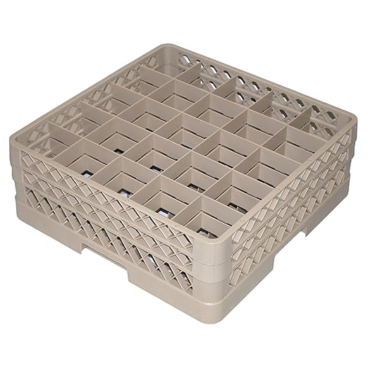 Vollrath Traex (TR6BB) Full Size Glass and Stemware Rack (25-Compartment, Beige)