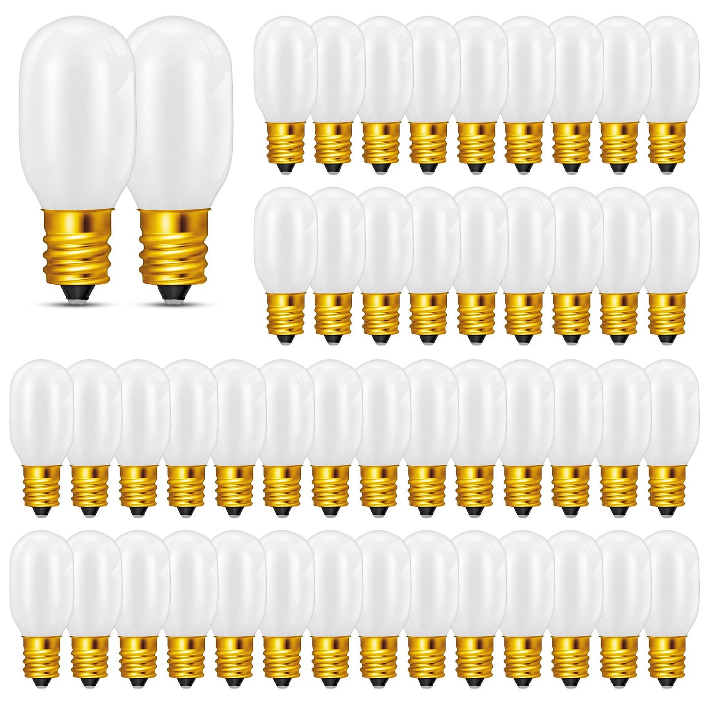 Honoson 100 Pieces Christmas Village Light Bulbs 6 W Replacement Bulbs, E12 Candelabra Base T20 LED Bulbs Accessory for Villages