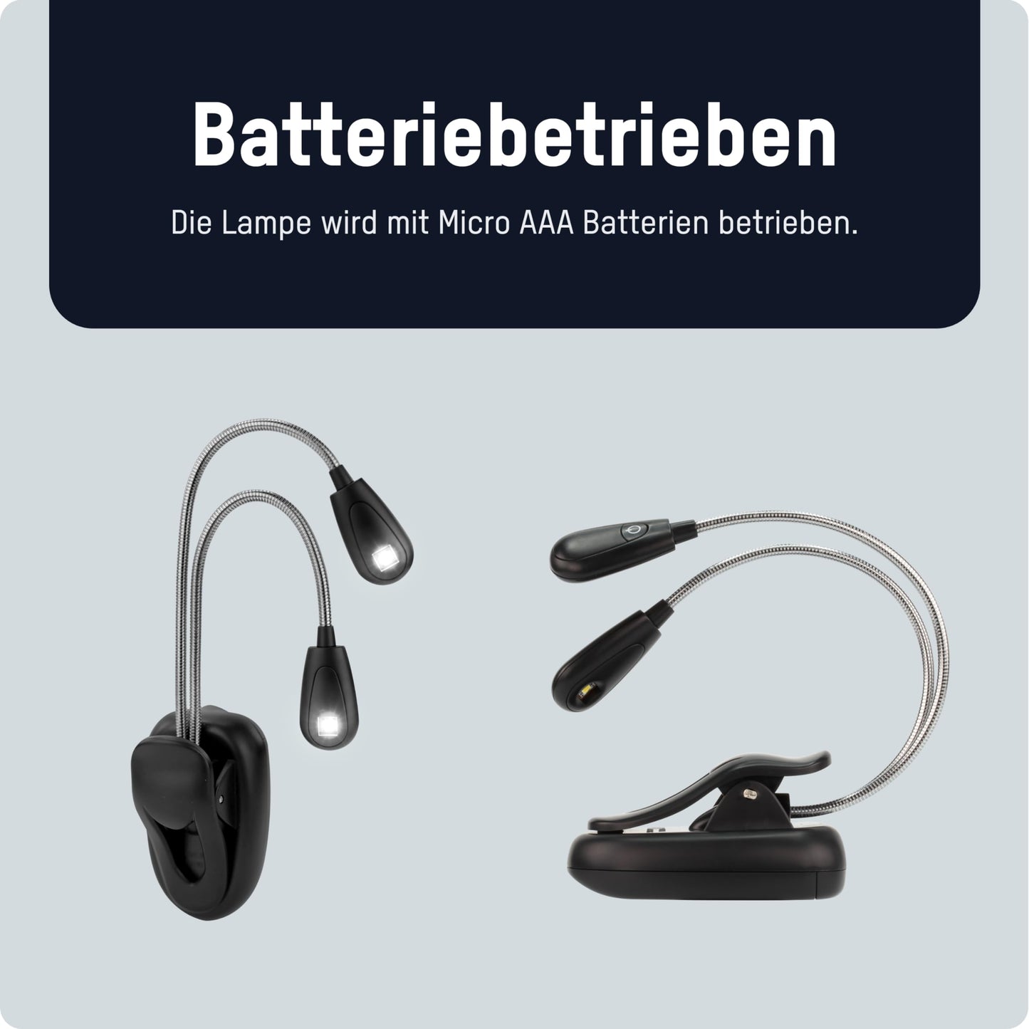 Ansmann TWINFLEX Mini LED Reading Light with Two Flexible Lamp Heads, Model 1600-0119, Includes Batteries