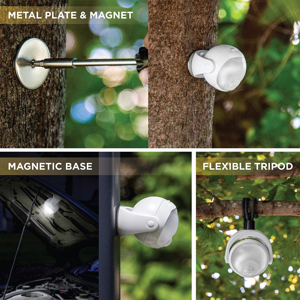 Limitless Innovations Lumenology Portable LED Motion Sensor Light 148 Lumens 13 ft Range Tripod Base Magnetic Option White Model LMLGY-SMSL-002
