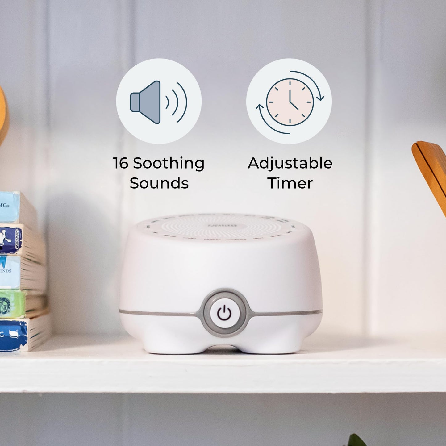Yogasleep Whish White Noise Sound Machine, 16 Natural & Soothing Sounds, Volume Control for Baby & Adults, Get Office Privacy, Concentration, Sleep Aid, Compact for Easy Travel, Essentials for Nursery