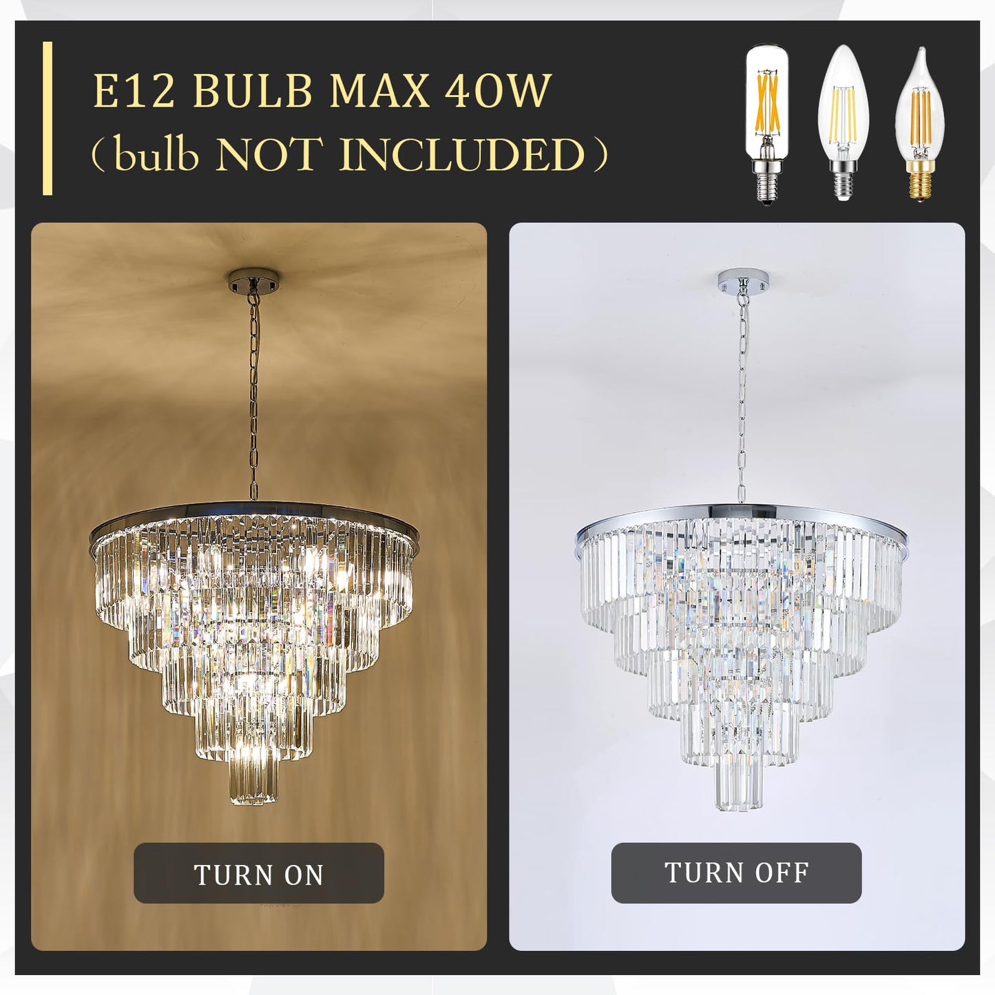 Catiner Large Crystal Chandeliers Modern Chrome 30 Chandelier For Foyer Staircase stylish 5 Tiers 16 Lights K9 Ceiling Pendant Lighting Fixture For Living Room Dining Room Bedroom