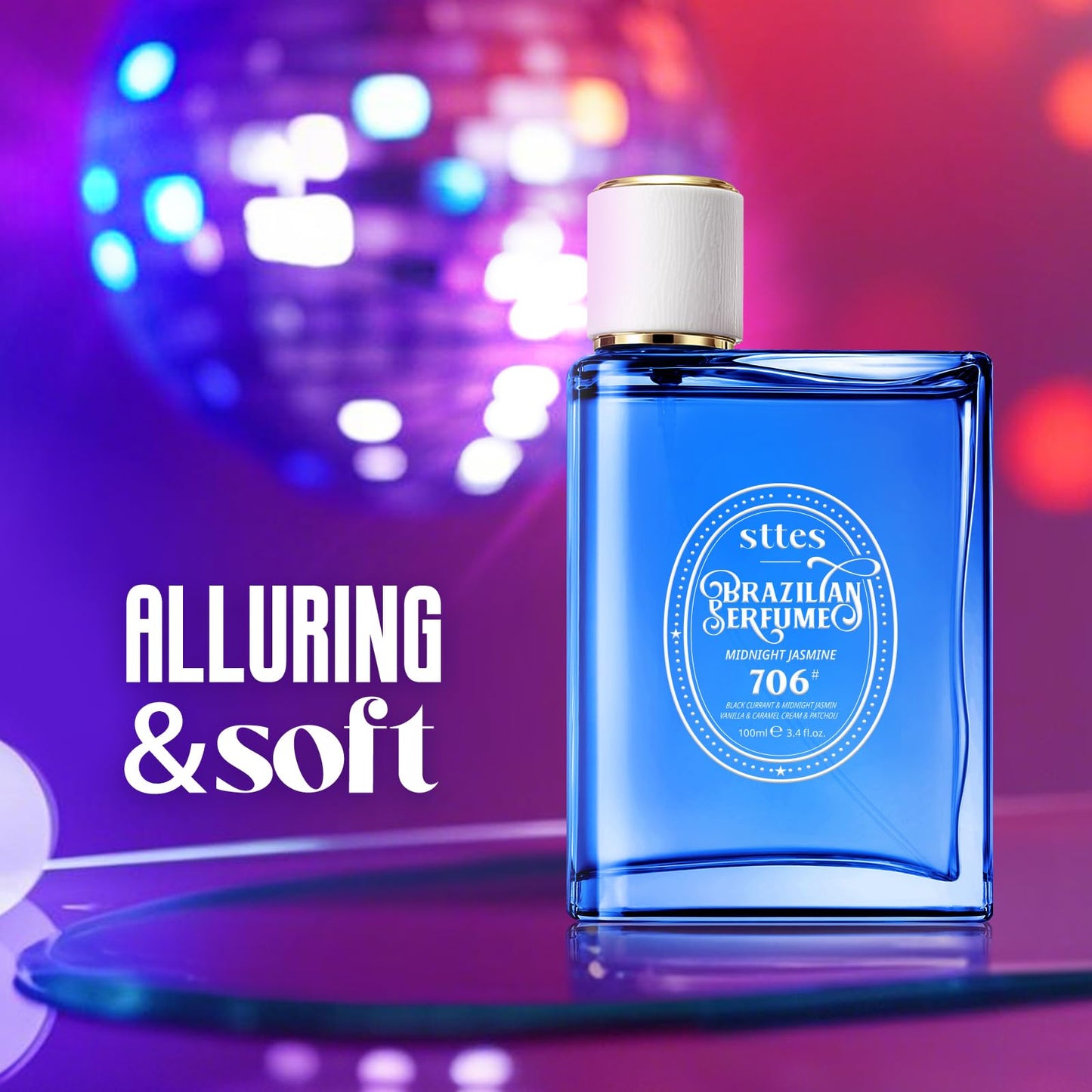 Sttes Perfume 706# (MIDNIGHT JASMINE) β Eau De Parfum 100ml (3.4 fl oz) β Black Currant, Jasmine, Vanilla