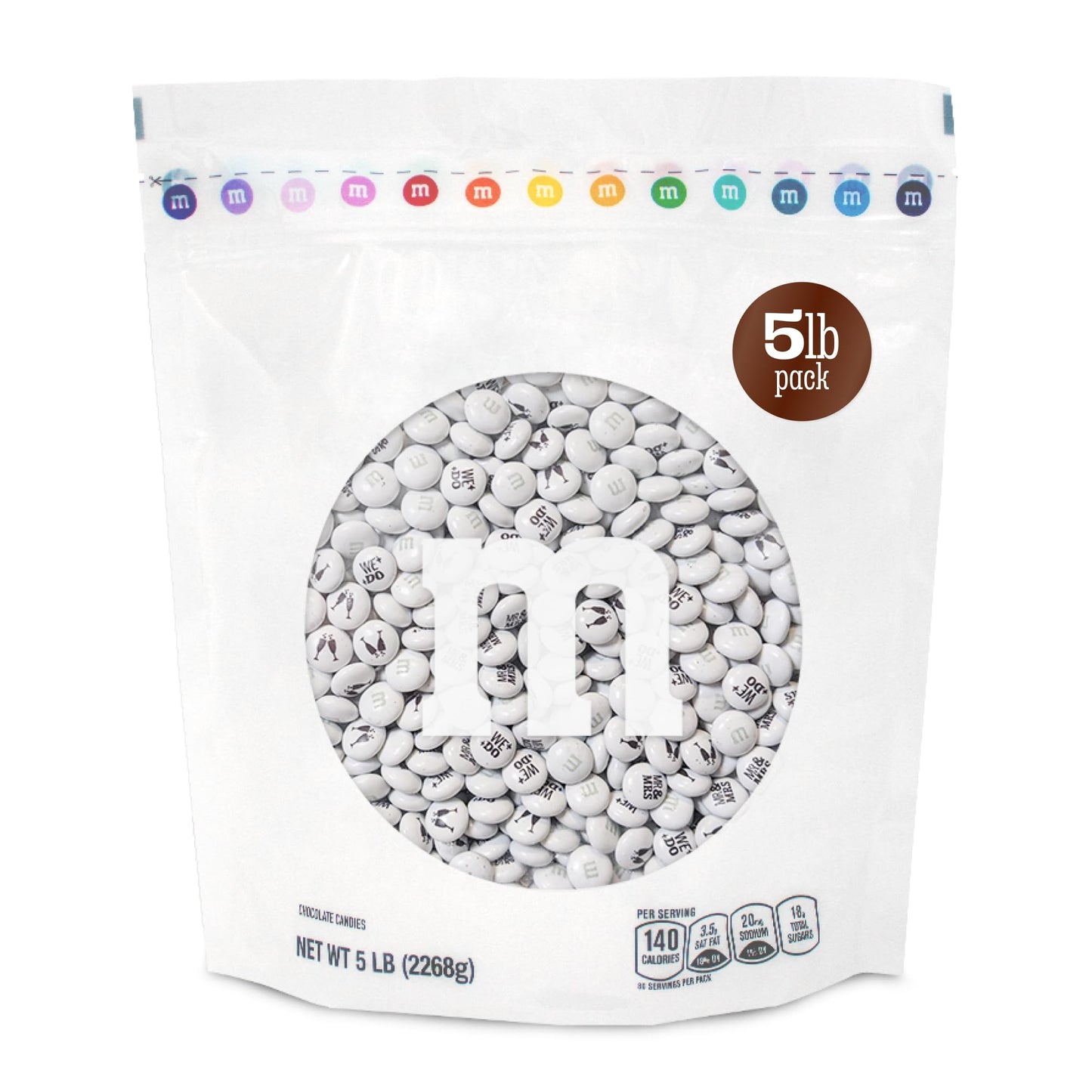 M&MS WORLD Mr. and Mrs. Milk Chocolate Candy 5 lbs Bulk Candy for Wedding Decorations Unique Favors or Cake Topper