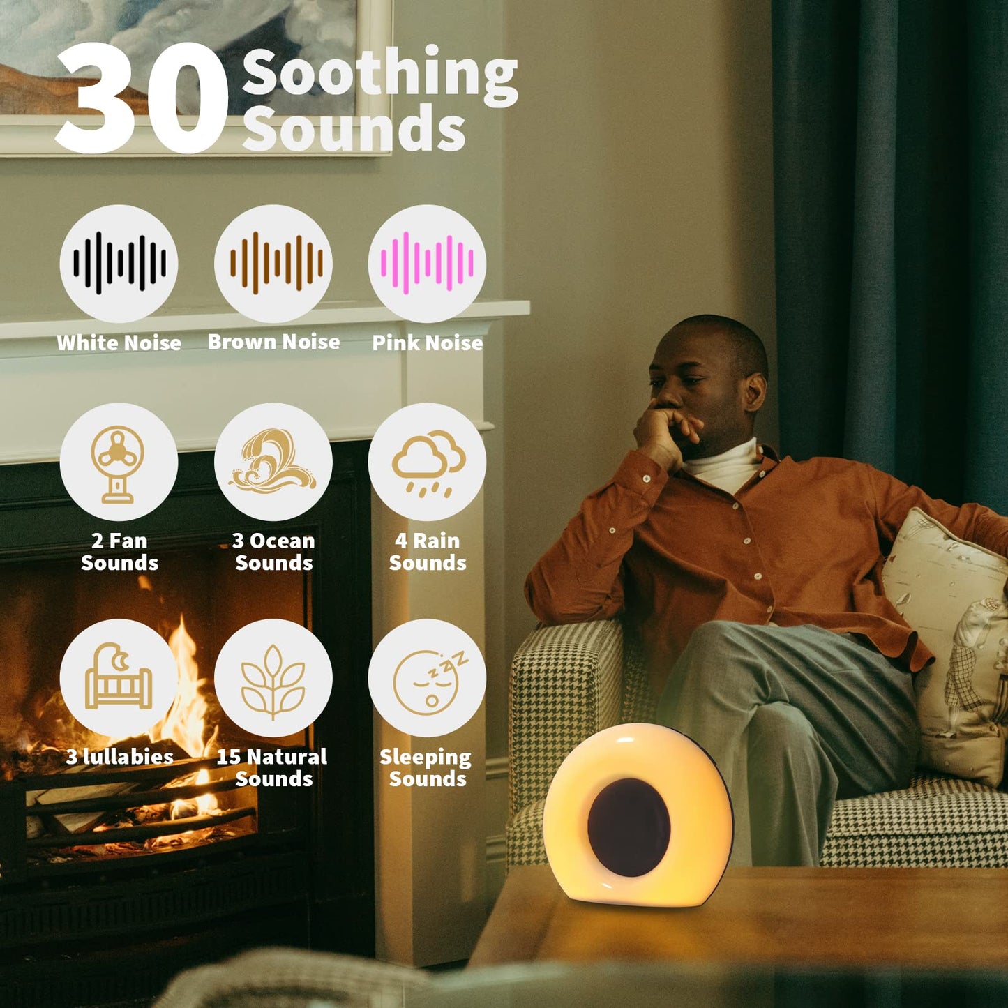 Sound Machine White Noise Machine with 30 Soothing Sounds 36 Levels Volume 5 Timers and Memory Function Effectively Blocks Noise Ideal Sleep Machine for Baby Kids Adults