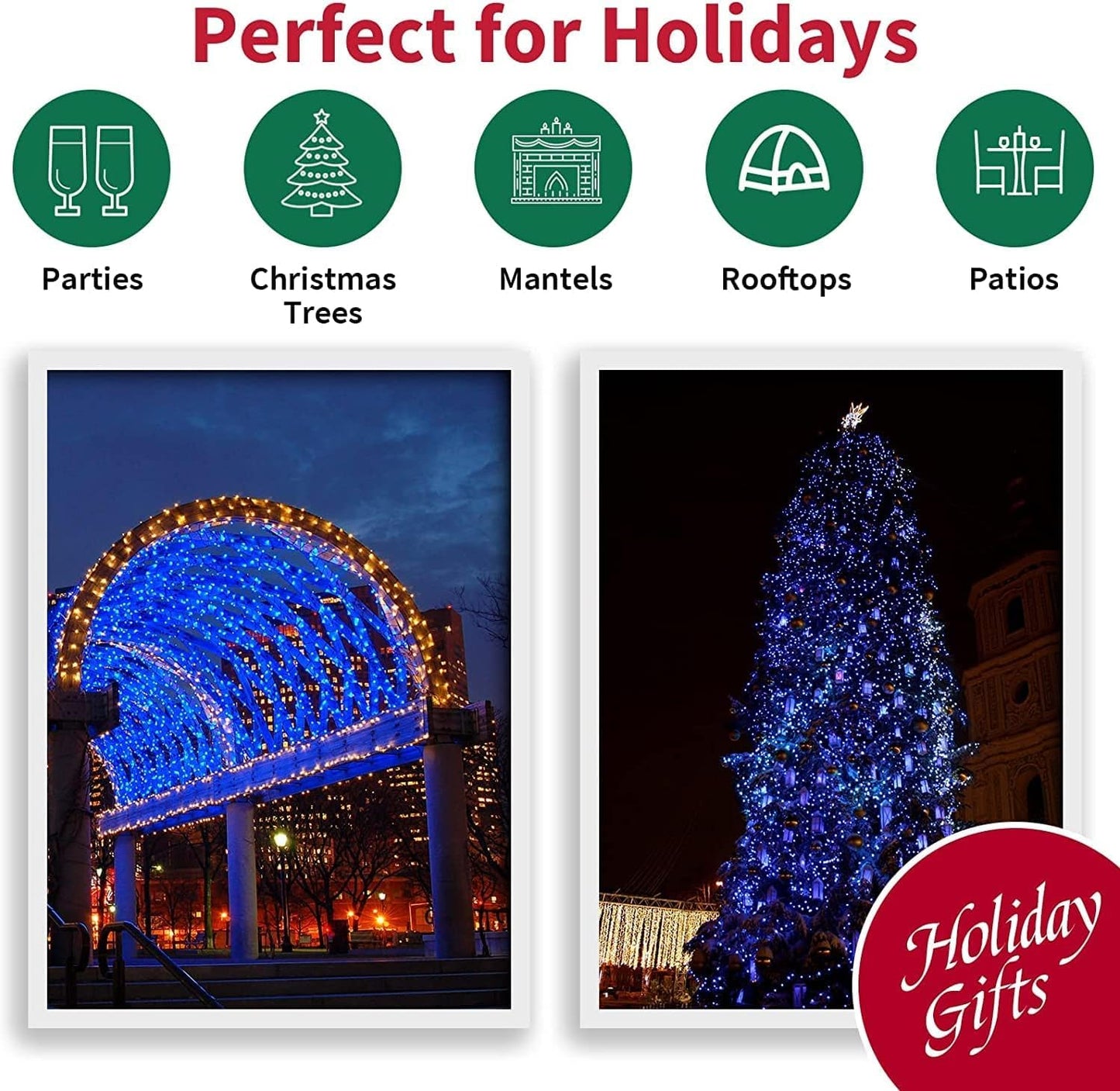 Lamphome 33Ft Christmas Decorative Mini Lights 100 Led Transparent Wire Fairy Starry String Lights Plug In 11 Lighting Modes For Indoor Outdoor Xmas Tree Wedding Party Decoration (Blue)