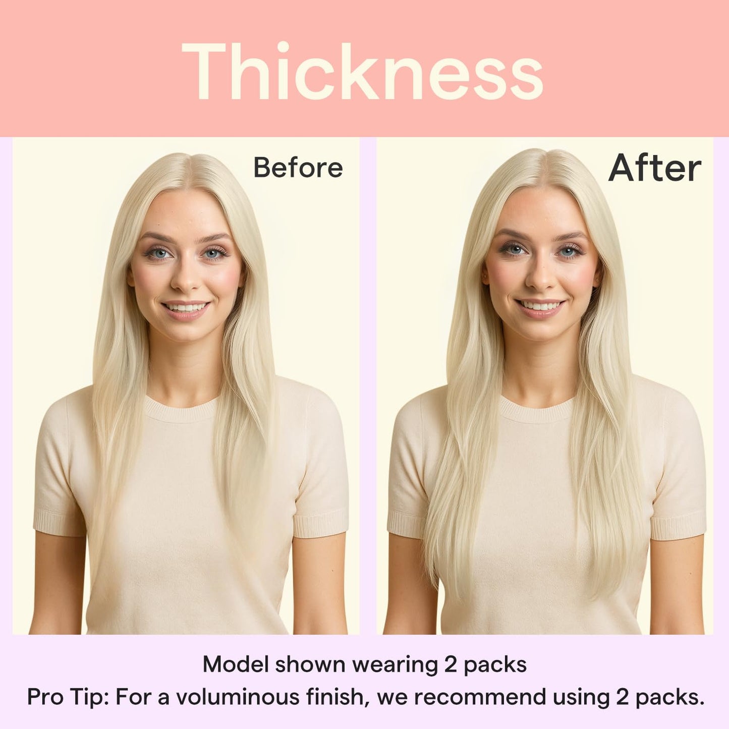 Ful Shine Platinum Blonde Hair Extensions, 22 Inch Clip in Hair Extensions Real Human Hair, Soft Silky Straight Long Hair for Wo