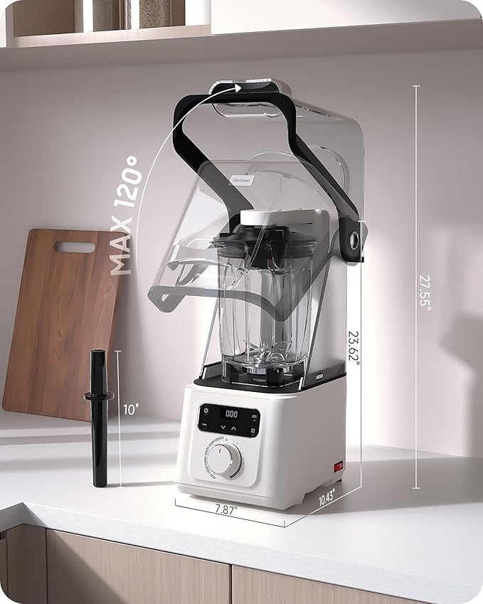 Vacuum Blender, 35000RPM Commercial & Household Professional Blender for Smoothies, 56oz Tritan Cup, Nut Milk, Fresh Juice, Baby Food, Protein Shakes, with Self Clean, Dishwasher Safe, Quiet Shield