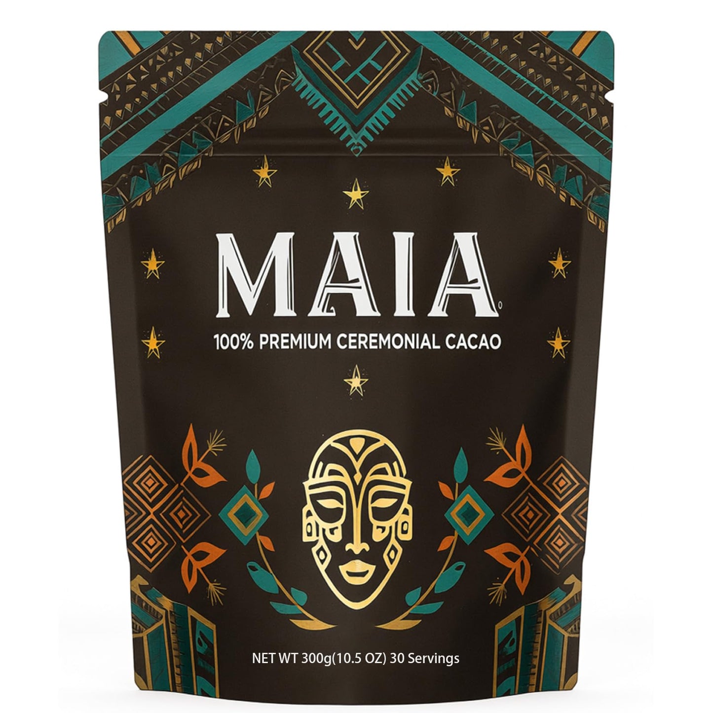 Maia Ceremonial Cacao with Flavanol Theobromine Magnesium and Natural Flavonoids Blend Improves Mental Clarity and Focus Energy Boost & Elevate Mood Zero Sugar 100% Pure and Natural