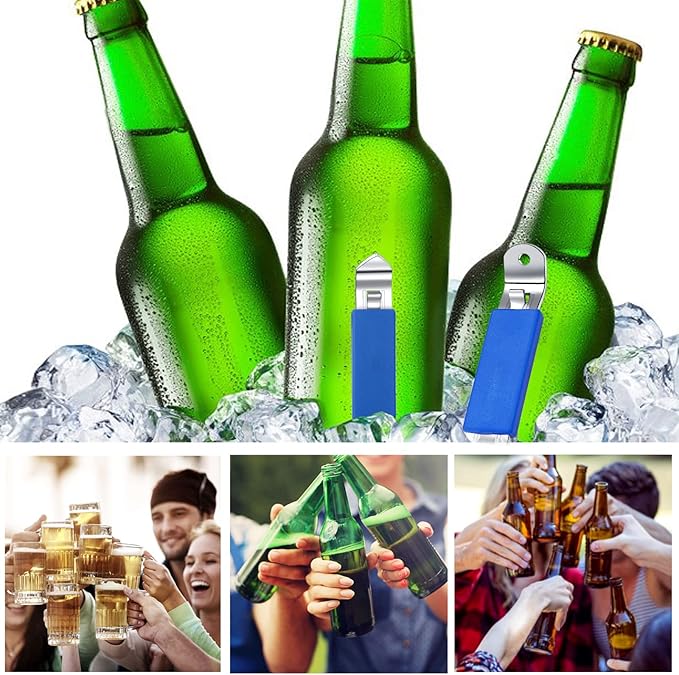 3 Pieces Magnetic Bottle Openers Can Opener Classic Beer Opener Stainless Steel Small Bottle Opener Can Tapper with Magnet for Camping and Traveling HANCELANT