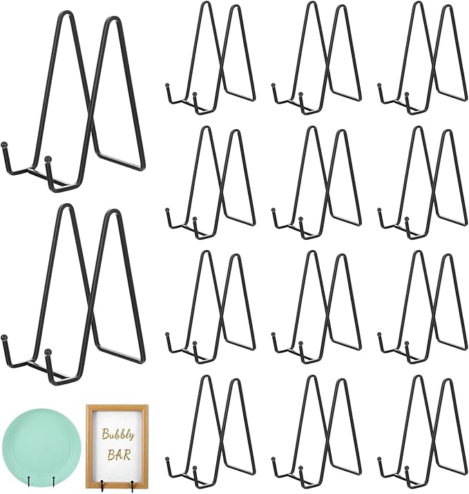 Yolev Picture Stands for Display 12 Pack 5.6 Inch Plate Stands for Display Book Plate Easel,Photo Frame ,Plaque