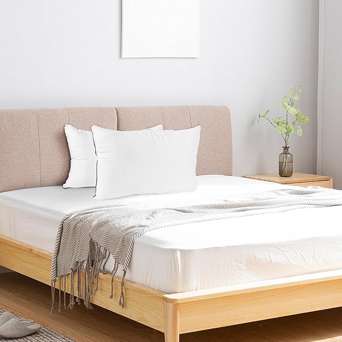 Luxury Comfort Bed Pillows - Hypoallergenic Polyester Microfiber Material - Premium Sleep Support for Side, Back, and Stomach Sleepers - Set of 2, King Size 34 x 19 inches, 48 cm x 86 cm