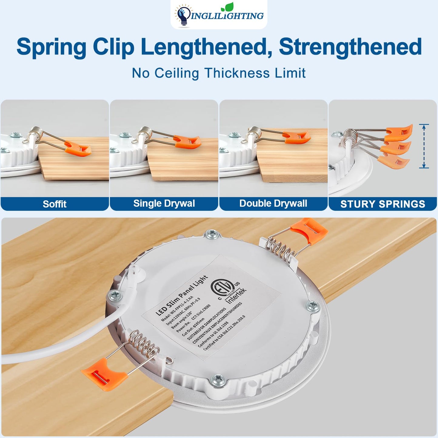 Dllt Led Recessed Ceiling Light: 24 Pack 8 Inch Slim Recessed Lighting For Kitchen - 5Cct Dimmable Canless Wafer Downlight For Living Room - 1800Lm Brightness 18W Led Can Lights For Bedroom Etl Fcc