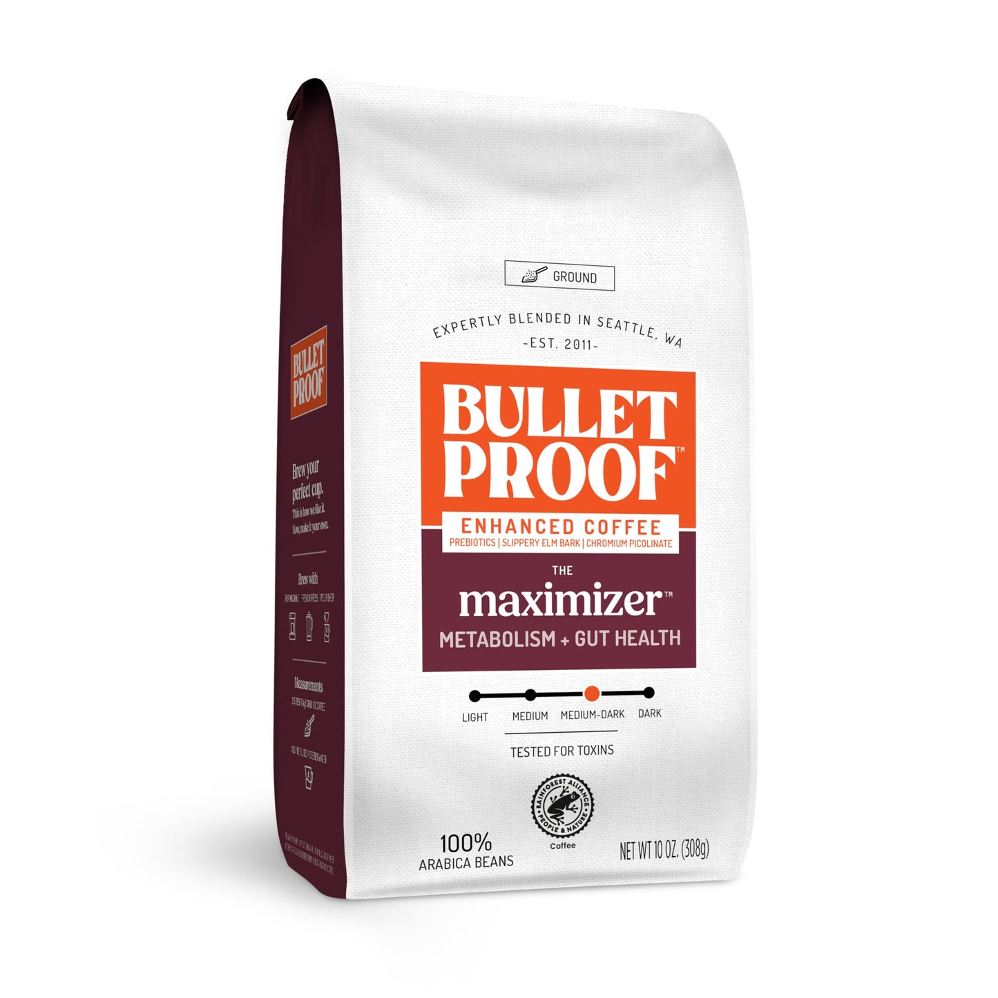 project pieceproof The Maximizer Ground Coffee 10 Ounces Clean Coffee with Prebiotics Metabolism and Gut Health Support Packaging May Vary