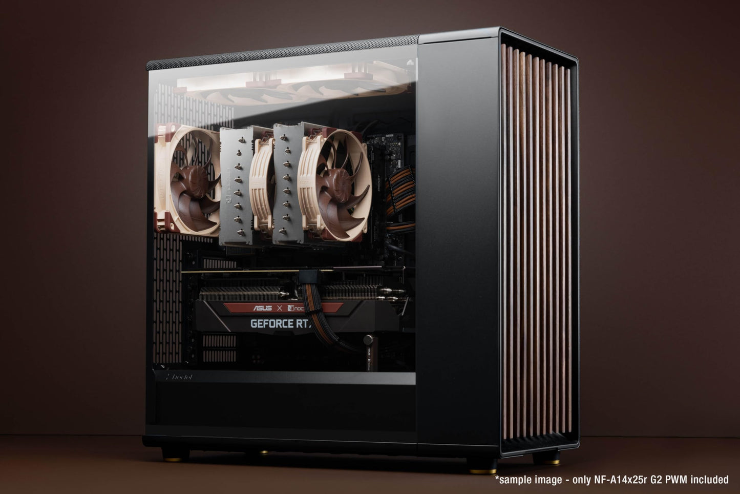 Noctua Nf-A14X25R G2 Pwm Sx2-Pp, Push-Pull Set Of Two Premium-Quality Quiet 140Mm Pc Fans (Brown)