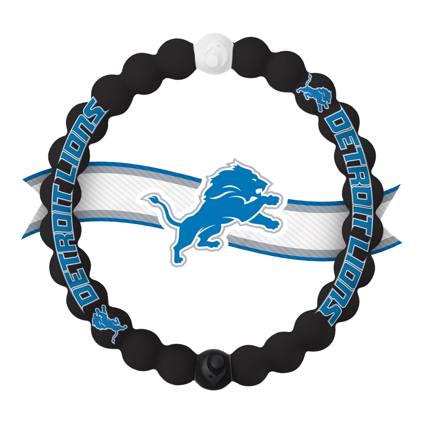 Lokai NFL Football Collection Silicone Beaded Bracelet, Detroit Lions Logo Black (Small) - Beaded Bracelet for Women & Men, Sili