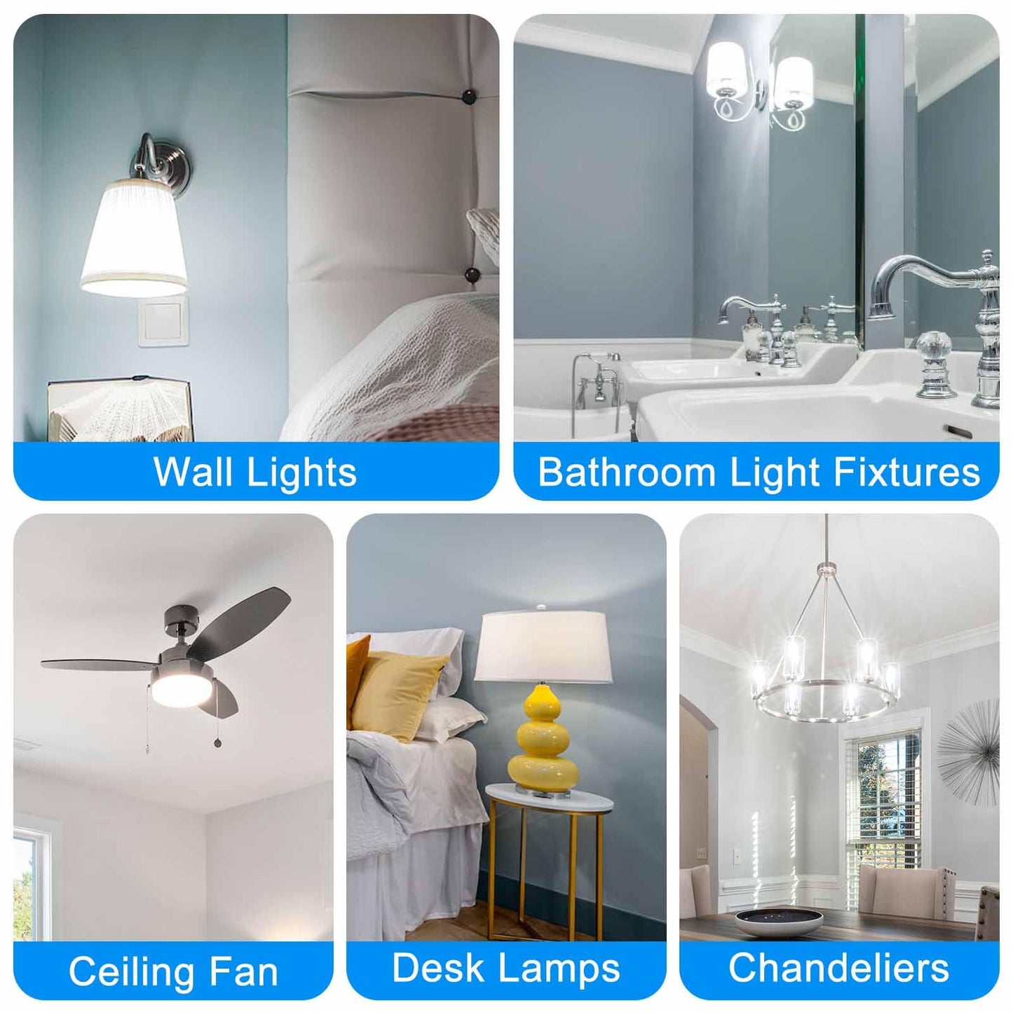 Megereet Jde11 Led Bulb 100W Halogen Bulbs Equivalent T4 Mini Candelabra E11 Led Bulb Dimmable Daylight White 6000K 10W 1000Lm Jde11 120V 100W Led For Ceiling Fan Pendant Lighting 5 Packs