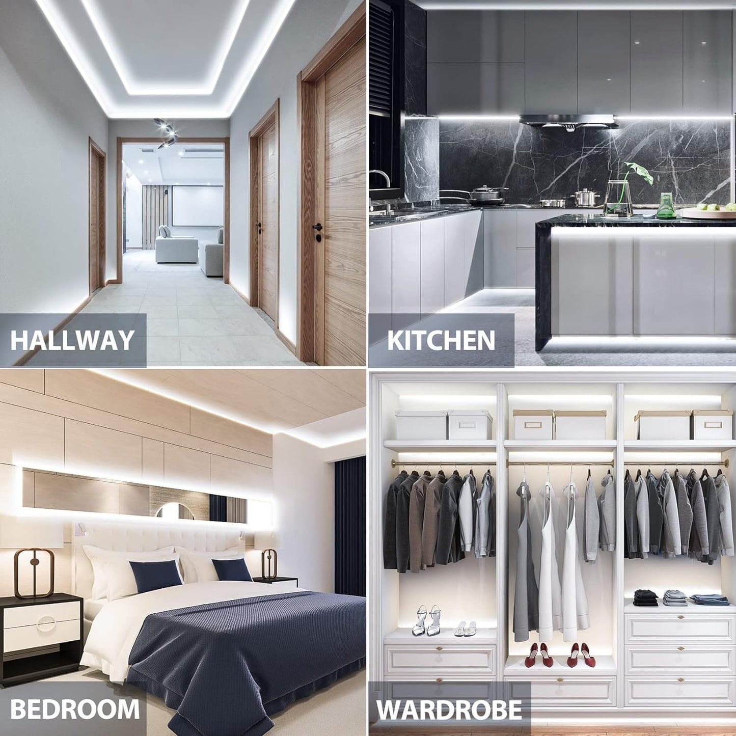 Zslaifu 24V Cob Led Strip Led Strip For Bedroom Touch Dimmable Led Strips White Led Light Strip Cob Flexible Light For Bedroom Cabinet Vanity Mirror Diy Lighting