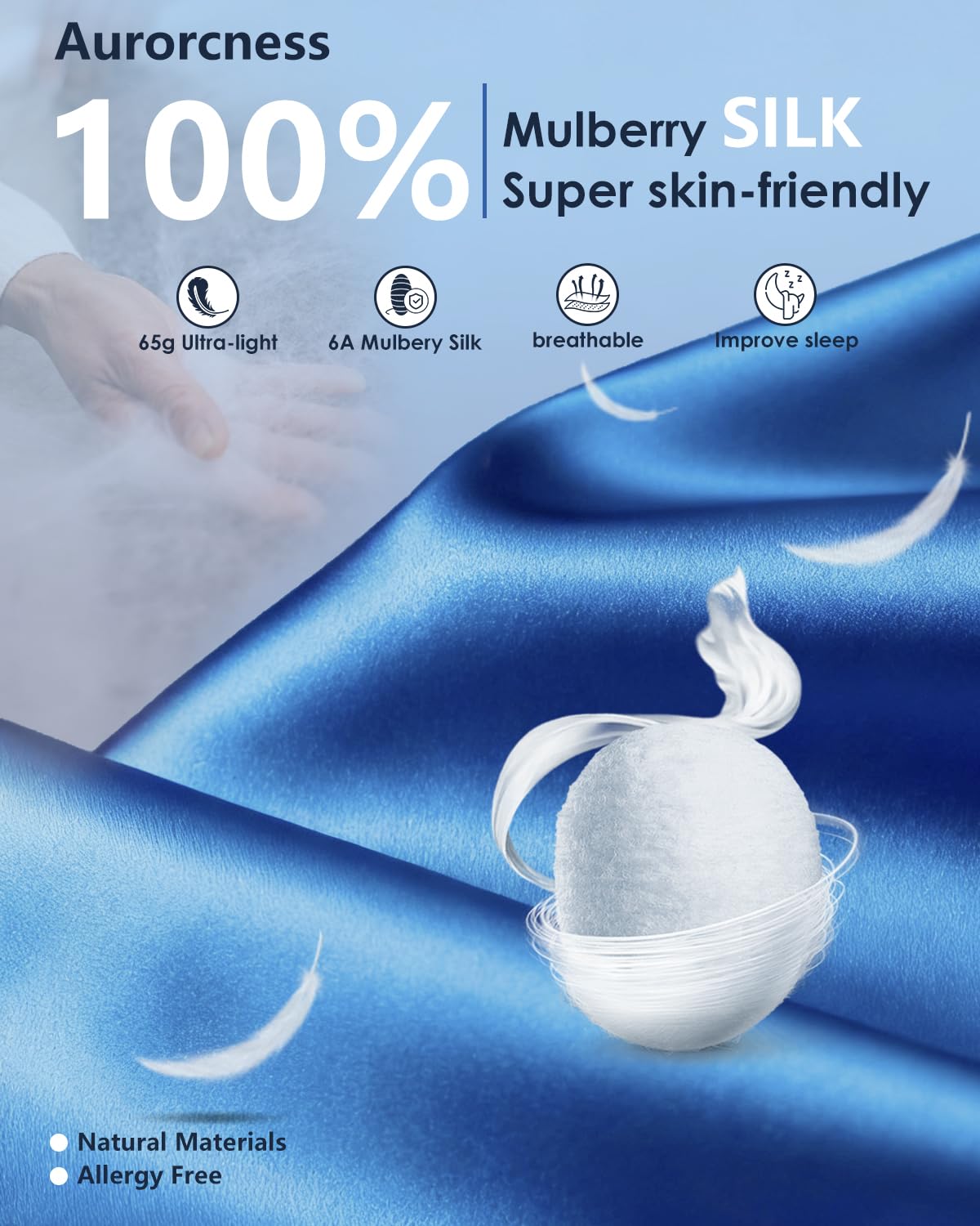 Aurorcness Heated Eye Mask for Dry Eyes – Cordless Warm Eye Compress, 100% Mulberry Silk Sleep Mask with Graphene Heating, 3 Heat Levels and Auto Shut-Off, Rechargeable and Washable
