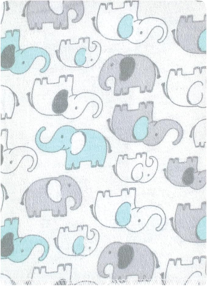 Luvable Friends Hudson Baby Flannel Burp Cloths 12pk, New Elephant