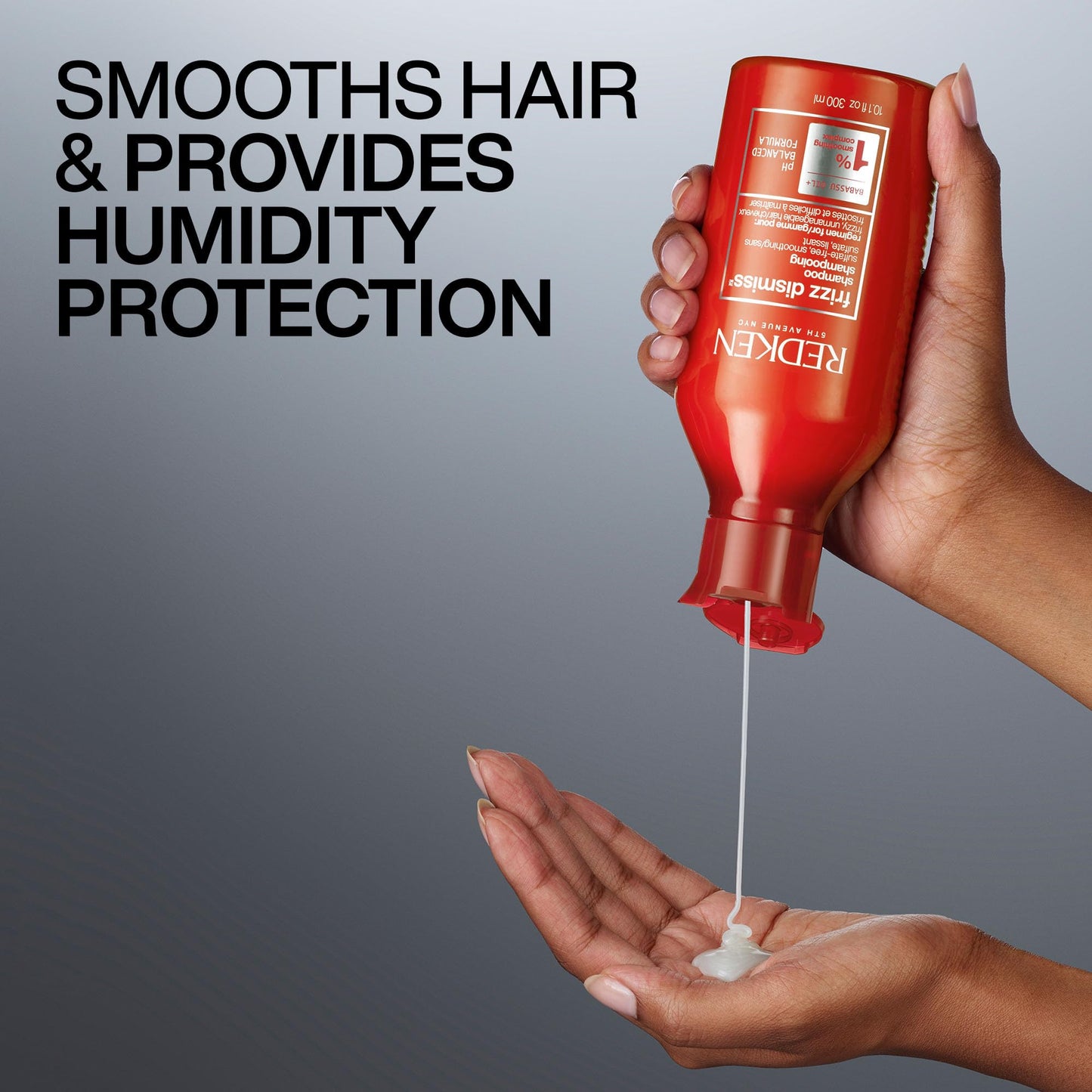 Redken Frizz Dismiss Shampoo | Sulfate Free Shampoo For Frizzy Hair | Gently Cleanses, Smooths, and Adds Shine | Weightless Long