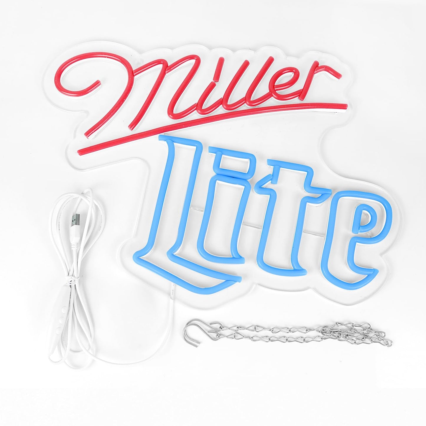 Vinray Neon Wall Sign - Dimmable Led Light For Home Bar, Garage, Pub - Miller Lite - Handmade, Easy Hanging