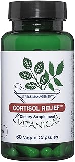 Vitanica Cortisol Relief, Dr. Formulated Sleep, Stress, Cortisol Manager Supplement, Vegan, 60 Capsules