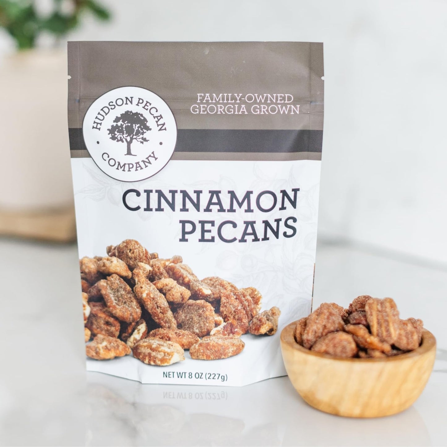 HUDSON PECAN COMPANY: Cinnamon Candied Pecans | Georgia Grown Family Owned. Cinnamon & Sugar Candy Coated, Expertly Baked to Per