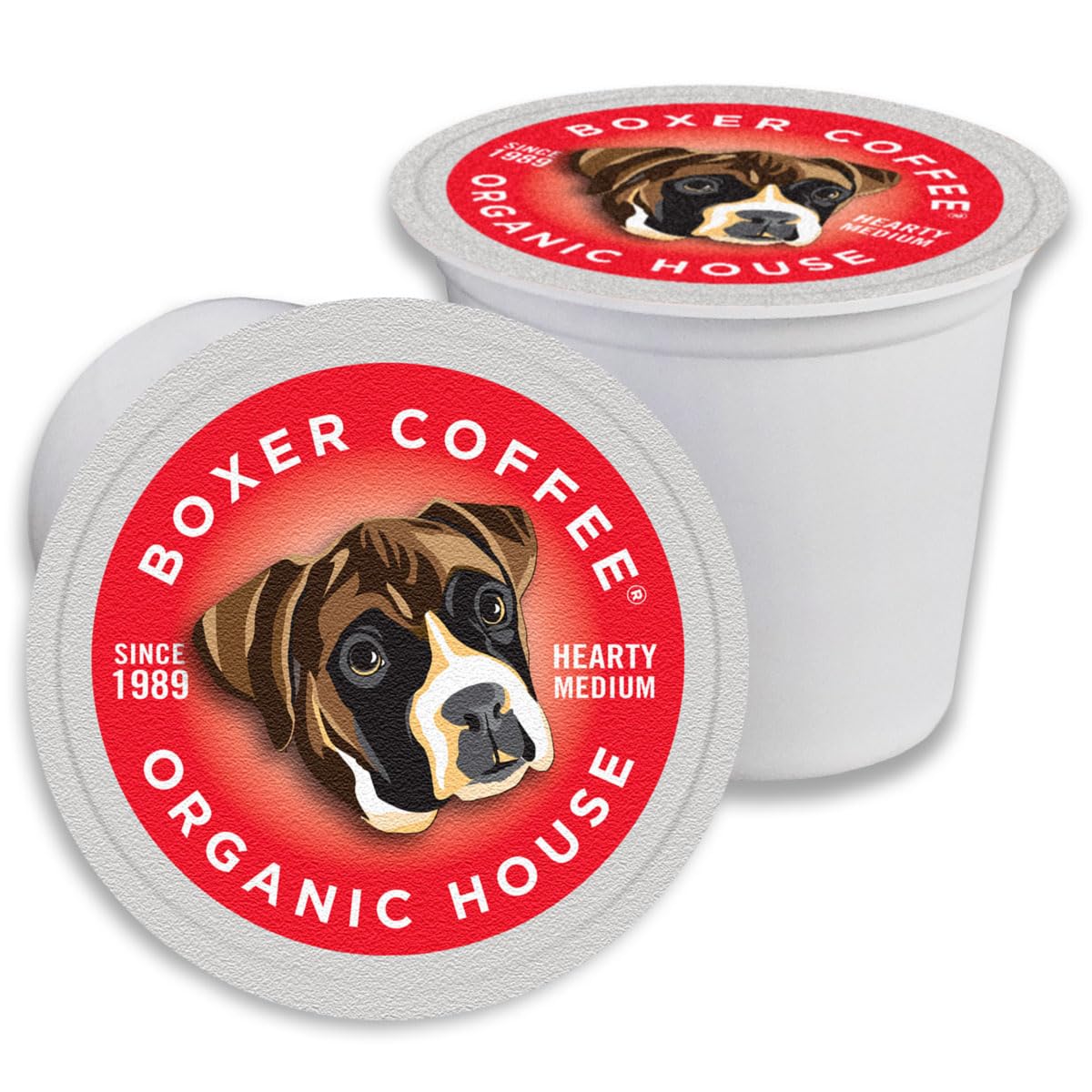 Boxer Coffee 52ct Organic House Blend - Certified Organic Medium Roast Coffee Pods - Specialty Grade Artisan Single-Serve Cups - Compatible with Keurig K-Cup malt-inspired