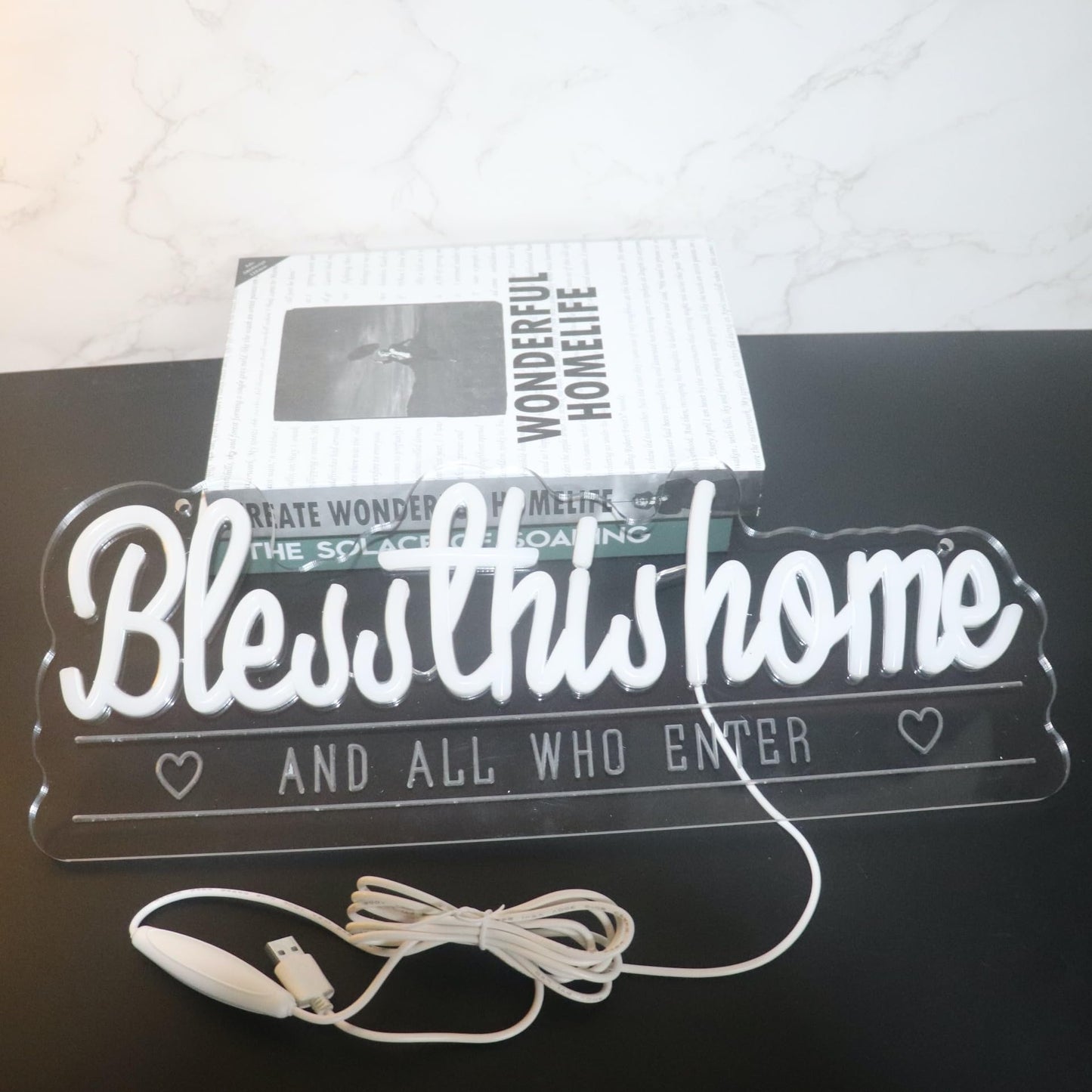 Bless This Home And All Who Enter Neon Sign Positive Quotes Decorative Neon Lights For Home Room Wall Decor Neon Light Sign Christmas Birthday Thanksgiving Gift