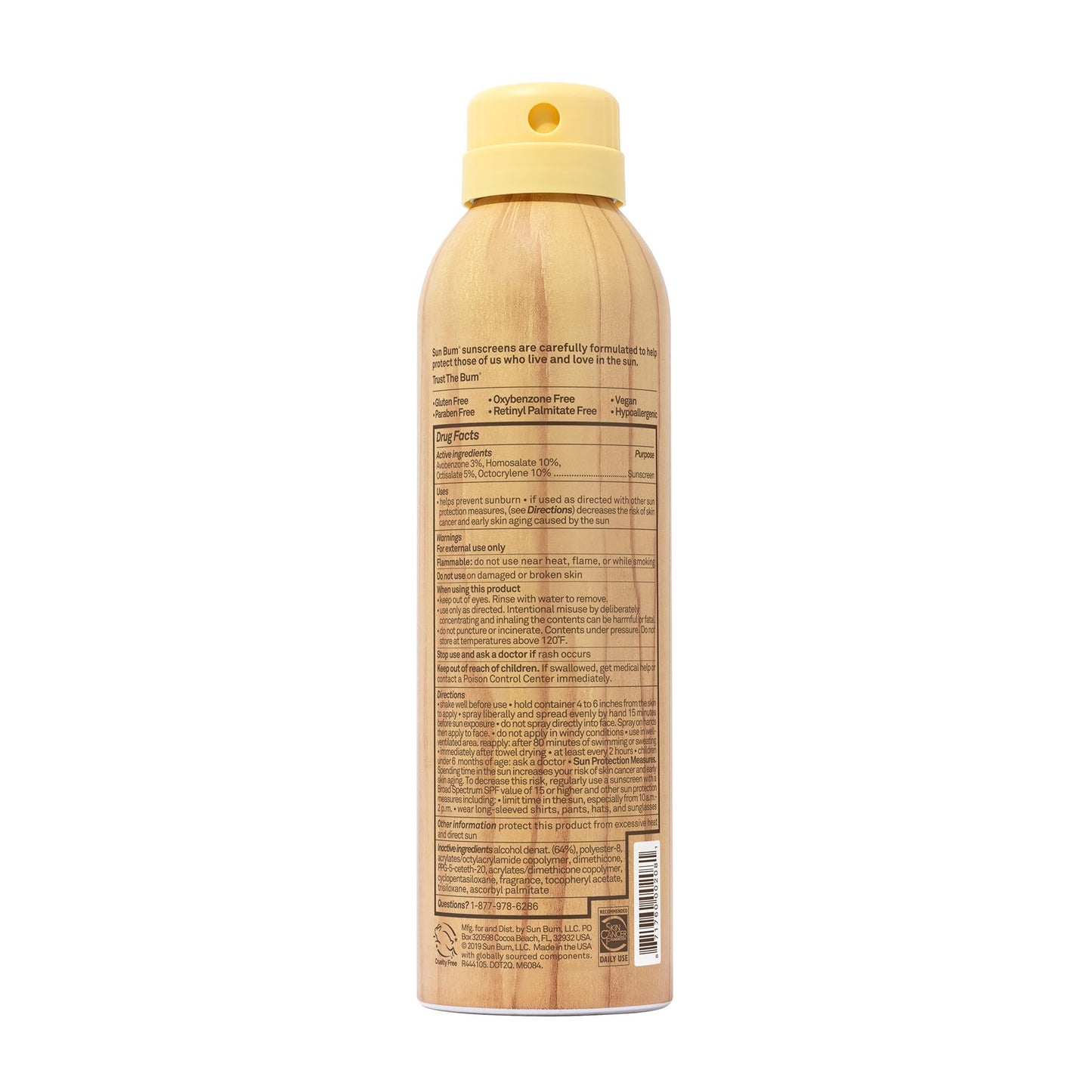 Sun Bum Original Moisturizing Sunscreen Spray SPF 70 with Sunny Sticker, Vegan and Reef Friendly, Octinoxate & Oxybenzone Free,