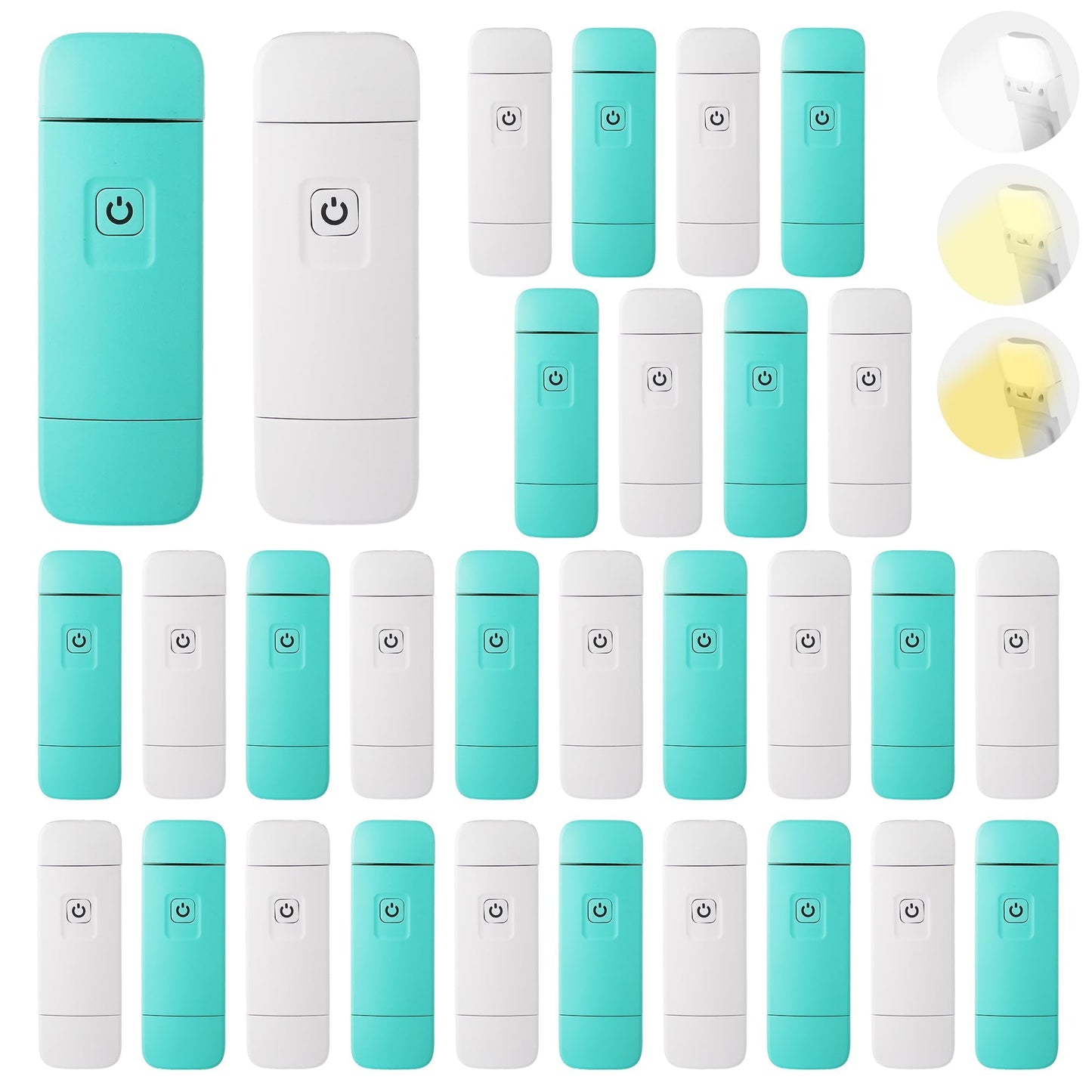 KunHe 30 Pack USB Rechargeable Book Lights Bulk for Reading at Night in Bed LED Reading Lights with Clip for Kids & Adults Bulk