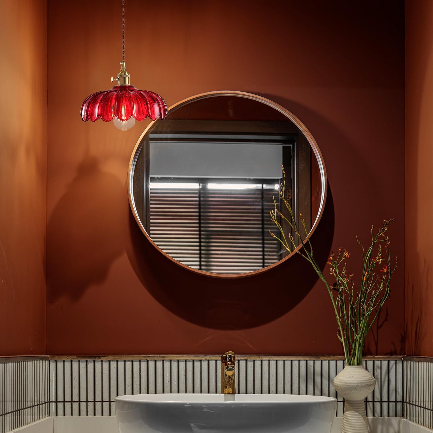 Xzhgcee Plug In Pendant Light: Hanging Light Plug In Fixture Red Glass Hanging Lamp Pendant Lighting For Kitchen Island Bedroom Dining Room Living Room E26 No Bulb