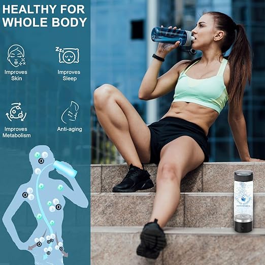 Hydrogen Infused Water Bottle Borosilicate Glass ā Travel Friendly Hydrogen Bottle for Office, School, Car ā Water Energy Boost ā Rich in Antioxidants gothydro Water Hydrogen Water Bottle